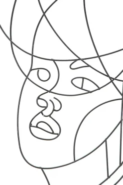 Mauro Ferretti Lot de 2 panneaux décoratifs 3D femme en métal noir cm 60x1x80