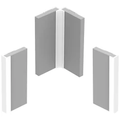 99Deco Lot de 2 panneaux de douche en PVC (90x220 & 120x220 cm) + profilés blanc - Sotma - Blanc et doré