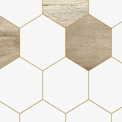 Lot de 2 panneaux de douche en aluminium (90x220 & 120x220 cm) + profilés blanc - Hexa Bois - Marron-99Deco