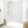 Lot de 2 panneaux de douche en PVC (90x220 & 120x220 cm) + profilés blanc - Effet Marbre clair-99Deco Hot