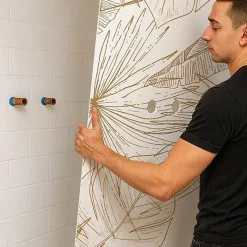 99Deco Lot de 2 panneaux de douche en aluminium (90x220 & 120x220 cm) + profilés blanc - Lamnar Kola