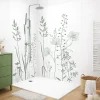 99Deco Lot de 2 panneaux de douche en aluminium (90x220 & 120x220 cm) + profilés blanc - Vegetalist - Vert