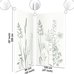 99Deco Lot de 2 panneaux de douche en aluminium (90x220 & 120x220 cm) + profilés blanc - Vegetalist - Vert