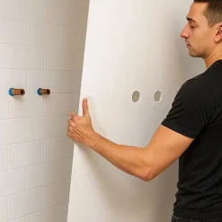 Lot de 2 panneaux de douche en PVC (90x220 & 120x220 cm) + profilés blanc - Essentiel - Blanc-99Deco Best