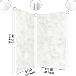 Lot de 2 panneaux de douche en aluminium (90x220 & 120x220 cm) + profilés blanc - New Trashwall - Marron-99Deco Best