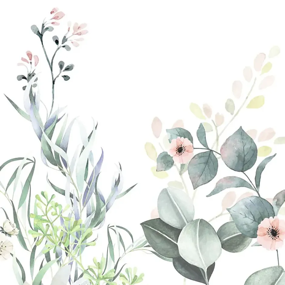 Lot de 2 panneaux de douche en PVC (90x220 & 120x220 cm) + profilés blanc - Flowers in Rain - Multicolore-99Deco Clearance