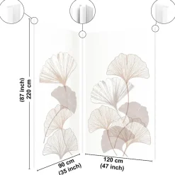 99Deco Lot de 2 panneaux de douche en aluminium (90x220 & 120x220 cm) + profilés blanc - Motif Floral - Gingko Blanc