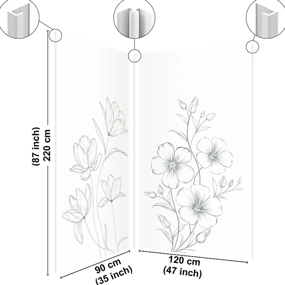 99Deco Lot de 2 panneaux de douche en aluminium (90x220 & 120x220 cm) + profilés blanc - Charme - Vert