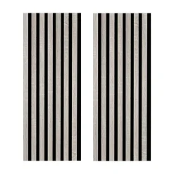 Lot de 2 Panneaux mural acoustic lamelles MDF chêne gris sur fond noir 2600 x 300 x 17 mm 1,56 M2-Forestea Clearance