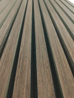 AICA Sanitaire Lot de 2 Panneaux Muraux Décoratifs Acoustiques Bois MDF 260x30cm Noyer AntiBruit, Facile à Poser