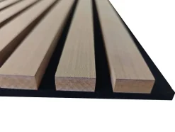 Lot de 3 Panneaux Muraux Décoratifs Acoustiques Bois MDF 240x60cm Chêne clair AntiBruit, Facile à Poser-AICA Sanitaire Best