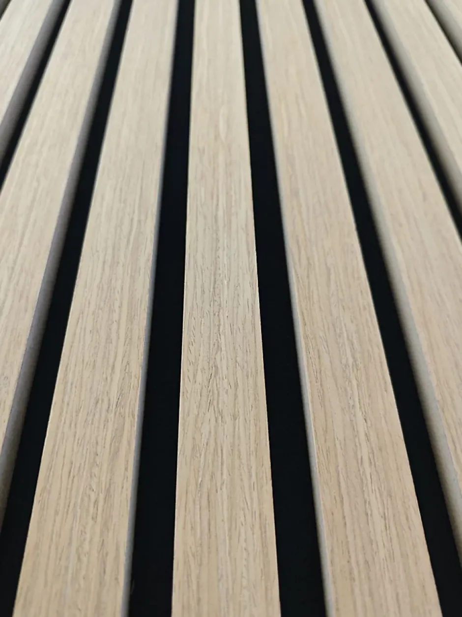 Lot de 4 Panneaux Muraux Décoratifs Acoustiques Bois MDF 60x60cm Chêne foncé AntiBruit, Facile à Poser-AICA Sanitaire