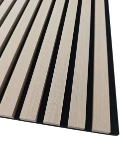 Lot de 3 Panneaux Muraux Décoratifs Acoustiques Bois MDF 260x30cm chêne naturel AntiBruit, Facile à Poser-AICA Sanitaire Hot