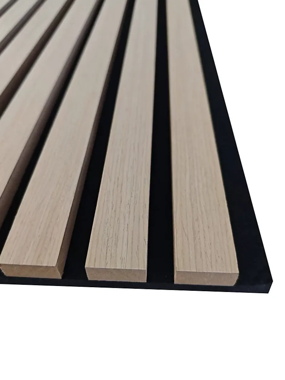 Lot de 3 Panneaux Muraux Décoratifs Acoustiques Bois MDF 260x30cm chêne naturel AntiBruit, Facile à Poser-AICA Sanitaire Hot