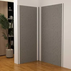 AICA Sanitaire Lot de 2 panneaux muraux de douche gris mural aluminium avec 3 profiles - L.90 x L.90 x H.210 cm - facile à nettoyer