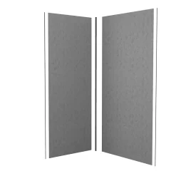 AICA Sanitaire Lot de 2 panneaux muraux de douche gris mural aluminium avec 3 profiles - L.90 x L.90 x H.210 cm - facile à nettoyer