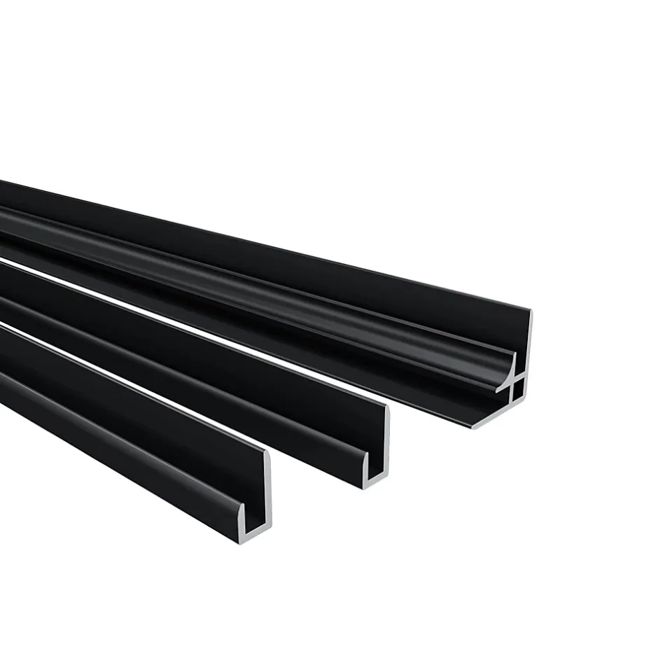 AICA Sanitaire Lot de 2 panneaux muraux de douche gris mural aluminium avec 3 profiles - L.90 x L.90 x H.210 cm - facile à nettoyer