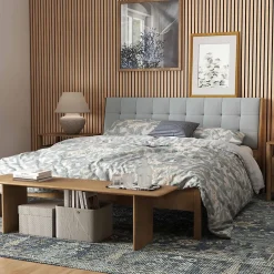 AICA Sanitaire Lot de 2 Panneaux Muraux Décoratifs Acoustiques Bois MDF 260x30cm Chêne foncé AntiBruit, Facile à Poser