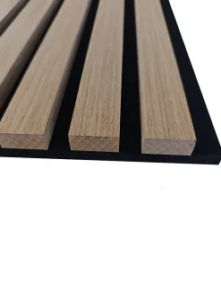 AICA Sanitaire Lot de 2 Panneaux Muraux Décoratifs Acoustiques Bois MDF 260x30cm Chêne foncé AntiBruit, Facile à Poser