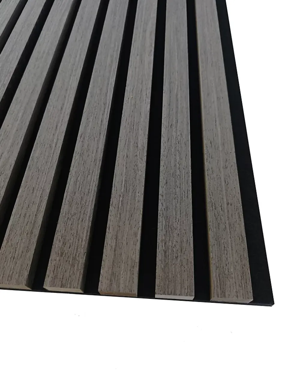 Lot de 3 Panneaux Muraux Décoratifs Acoustiques Bois MDF 240x60cm Chêne grisé AntiBruit, Facile à Poser-AICA Sanitaire Sale