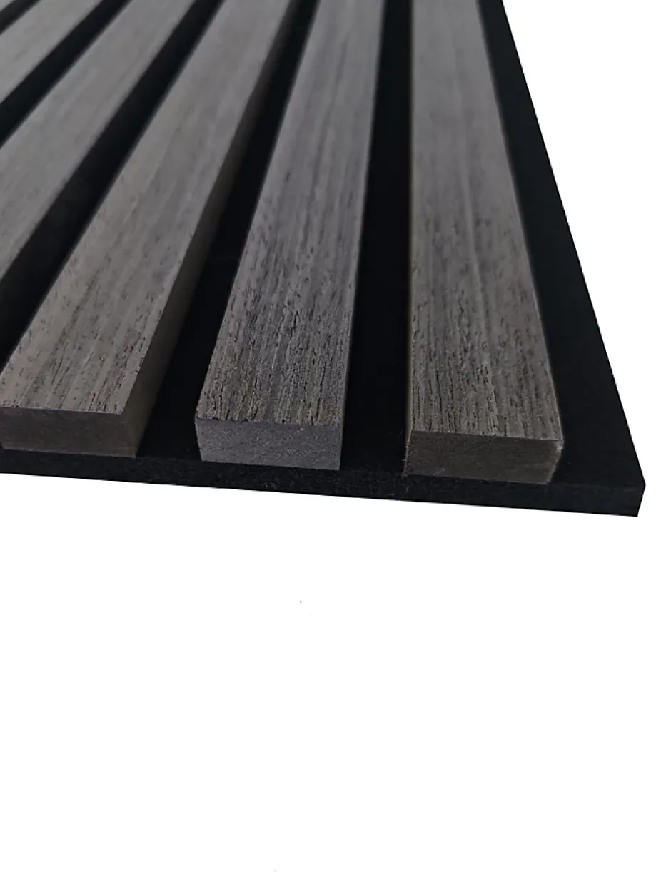 Lot de 3 Panneaux Muraux Décoratifs Acoustiques Bois MDF 240x60cm Chêne grisé AntiBruit, Facile à Poser-AICA Sanitaire Sale