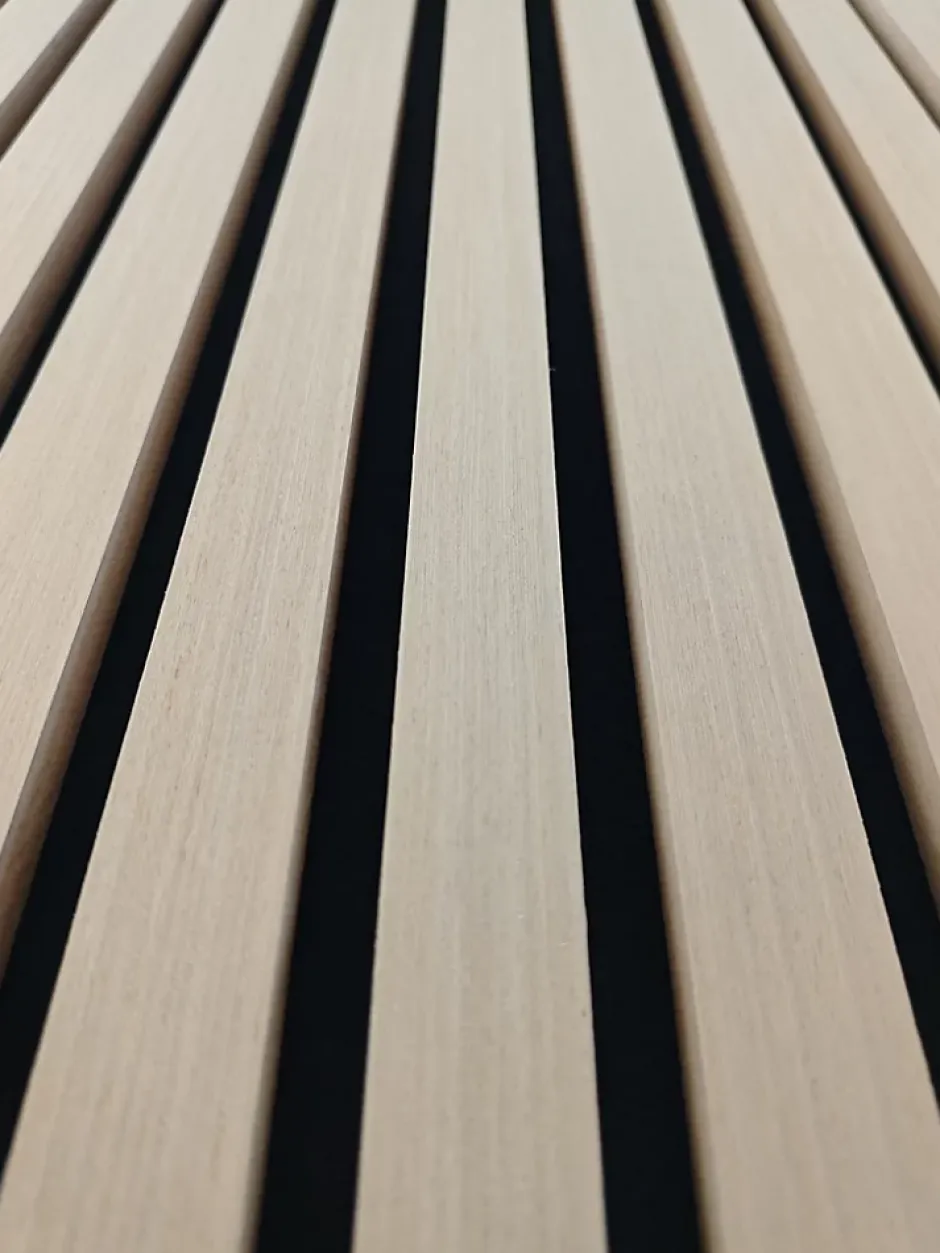 AICA Sanitaire Lot de 3 Panneaux Muraux Décoratifs Acoustiques Bois MDF 260x30cm Chêne clair AntiBruit, Facile à Poser