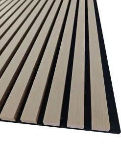 AICA Sanitaire Lot de 3 Panneaux Muraux Décoratifs Acoustiques Bois MDF 260x30cm Chêne clair AntiBruit, Facile à Poser