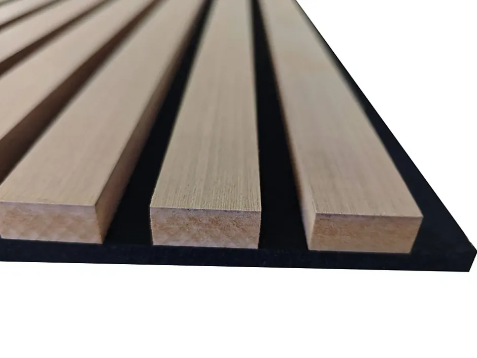 AICA Sanitaire Lot de 3 Panneaux Muraux Décoratifs Acoustiques Bois MDF 260x30cm Chêne clair AntiBruit, Facile à Poser