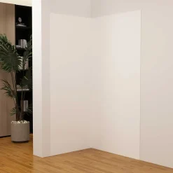 Lot de 2 panneaux muraux de douche blanc mural aluminium avec 3 profiles - L.100 x L.100 x H.210 cm - Étanche,facile à nettoyer-AICA Sanitaire Online