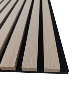 Lot de 3 Panneaux Muraux Décoratifs Acoustiques Bois MDF 240x60cm chêne naturel AntiBruit, Facile à Poser-AICA Sanitaire Hot