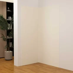 Lot de 2 panneaux muraux de douche Ivoire mural aluminium avec 3 profiles - L.100 x L.120 x H.210 cm - Étanche,facile à nettoyer-AICA Sanitaire Discount