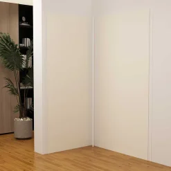 Lot de 2 panneaux muraux de douche Ivoire mural aluminium avec 3 profiles - L.100 x L.120 x H.210 cm - Étanche,facile à nettoyer-AICA Sanitaire Discount