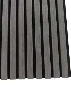AICA Sanitaire Lot de 2 Panneaux Muraux Décoratifs Acoustiques Bois MDF 240x60cm Chêne grisé AntiBruit, Facile à Poser