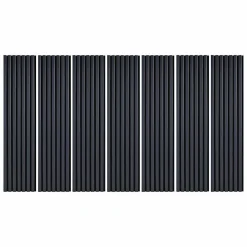 Decoon Lot de 7 Panneaux muraux tasseaux bois 120 x 30 x 1,9 cm - Pack tête de lit - Lamelles bleu nuit / feutrine noir - 2,52m²