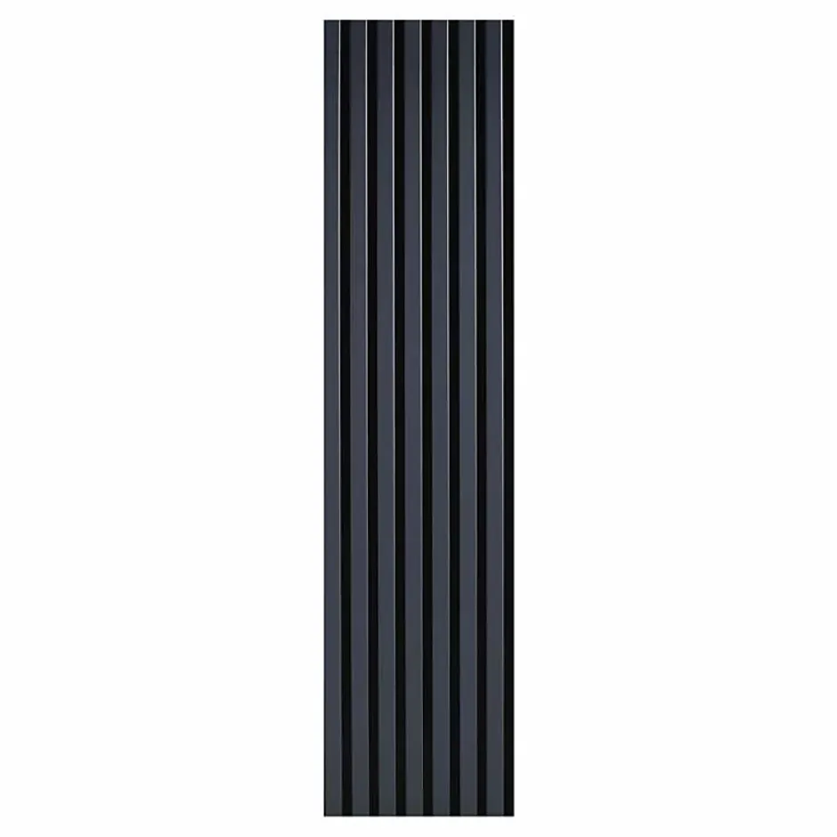 Decoon Lot de 7 Panneaux muraux tasseaux bois 120 x 30 x 1,9 cm - Pack tête de lit - Lamelles bleu nuit / feutrine noir - 2,52m²