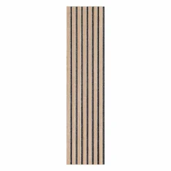 Lot de 7 Panneaux muraux tasseaux bois 120x30x1,9 cm - Pack tête de lit - Lamelles décor chêne / feutrine grise 2,52 m²-Decoon Hot