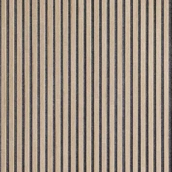 Lot de 7 Panneaux muraux tasseaux bois 120x30x1,9 cm - Pack tête de lit - Lamelles décor chêne / feutrine grise 2,52 m²-Decoon Hot