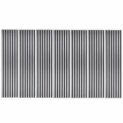 Lot de 7 Panneaux muraux tasseaux bois 120 x 30 x 1,9 cm - Pack tête de lit - Lamelles alu / feutrine noir - 2,52m²-Decoon Sale