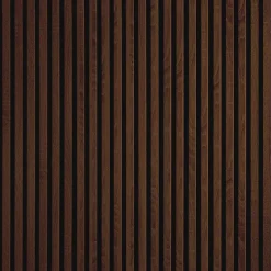 Lot de 7 Panneaux muraux tasseaux bois 120x30x1,9 cm - Pack tête de lit - Lamelles décor chêne foncé / feutrine noir - 2,52m²-Decoon Best