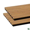 Lot de 2 panneaux tas Decowall Acoustic coul chêne bronze sur feutrine noire 2600x300x17mm-Forestea