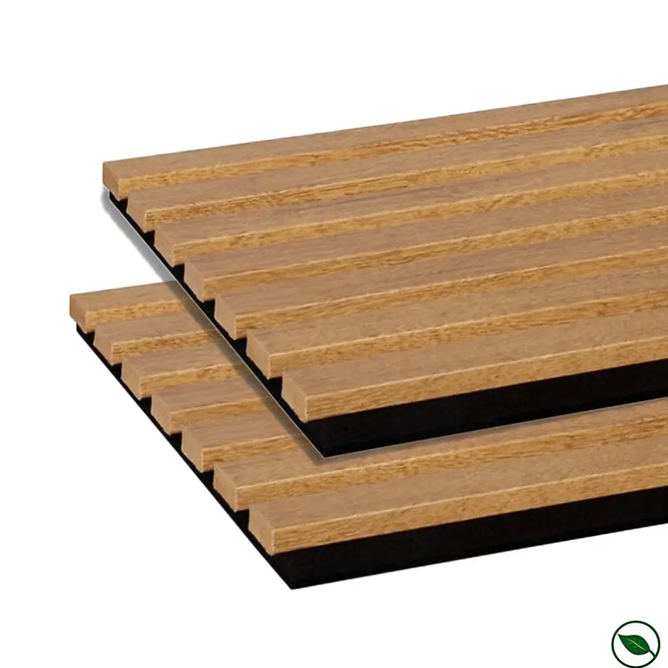 Lot de 2 panneaux tas Decowall Acoustic coul chêne bronze sur feutrine noire 2600x300x17mm-Forestea