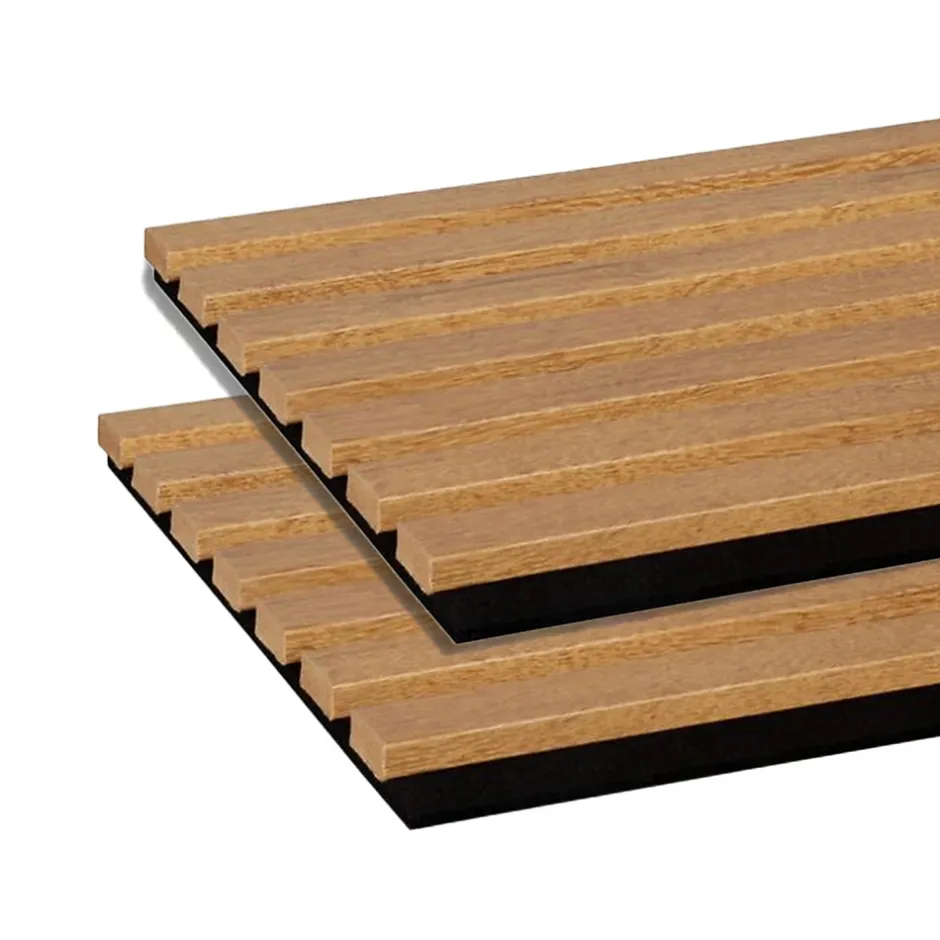 Lot de 2 panneaux tas Decowall Acoustic coul chêne bronze sur feutrine noire 2600x300x17mm-Forestea