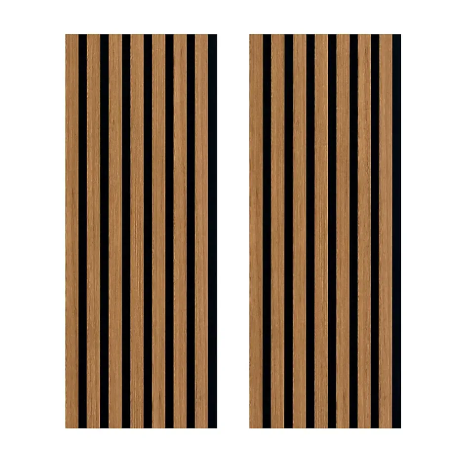 Lot de 2 panneaux tas Decowall Acoustic coul chêne bronze sur feutrine noire 2600x300x17mm-Forestea