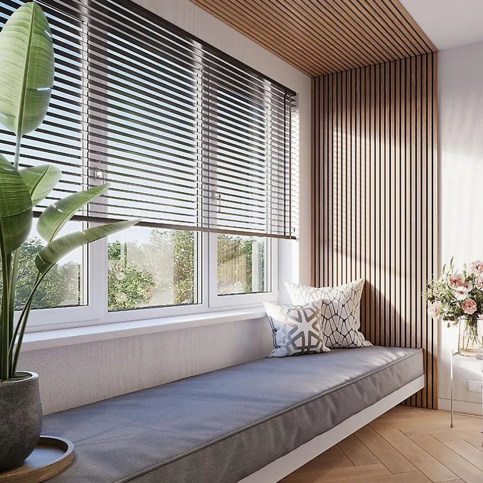 Lot de 2 panneaux tas Decowall Acoustic coul chêne bronze sur feutrine noire 2600x300x17mm-Forestea