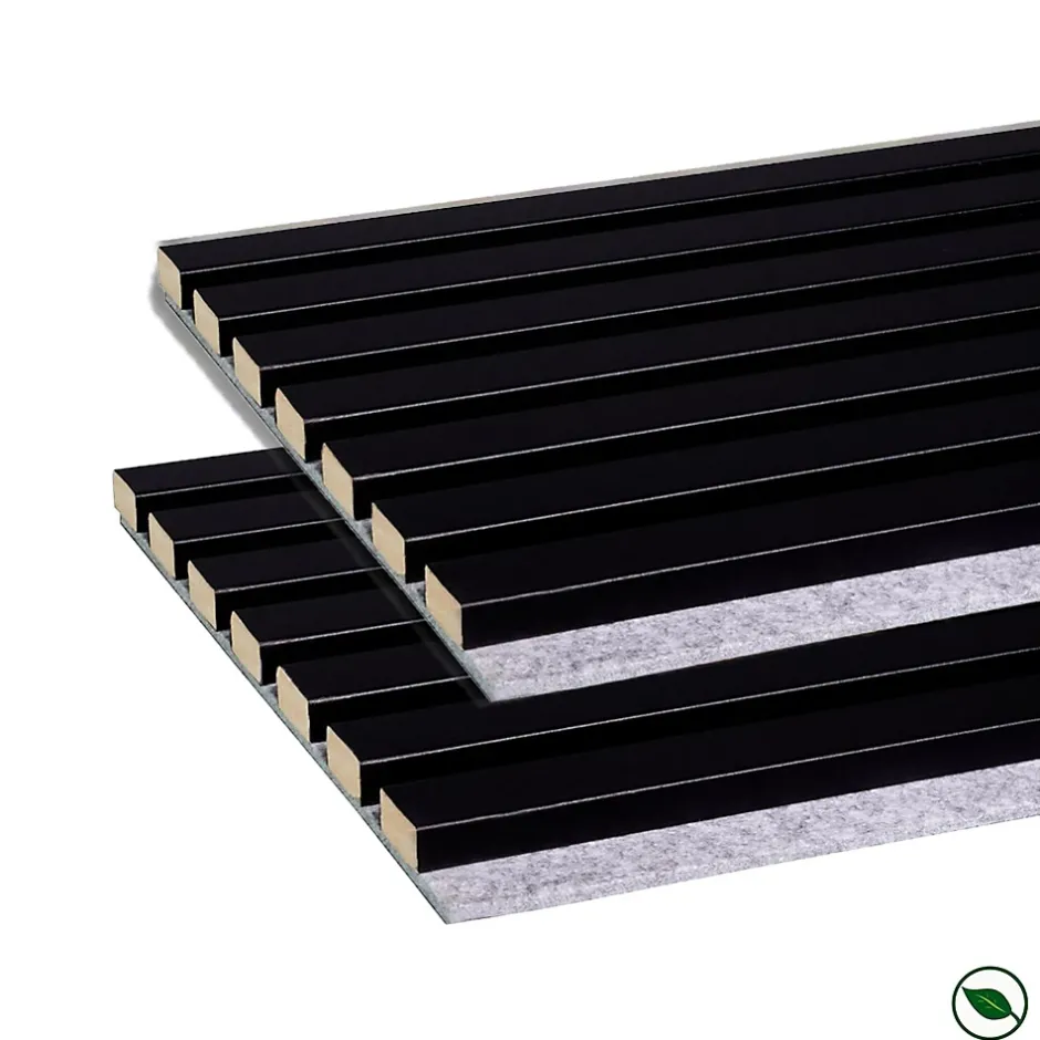 Lot de 2 panneaux tas Decowall Acoustic coul noir sur feutrine grise 2600x300x17mm-Forestea Clearance