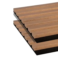 Lot de 2 panneaux tas Decowall Acoustic coul chêne rustique sur feutrine 2600x300x17mm-Forestea