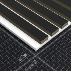 Lot de 2 Panneaux Tasseaux Bois - Noir Feutre Blanc - 2,88 m², 2500 x 600 mm,-Mon Marché Déco Best