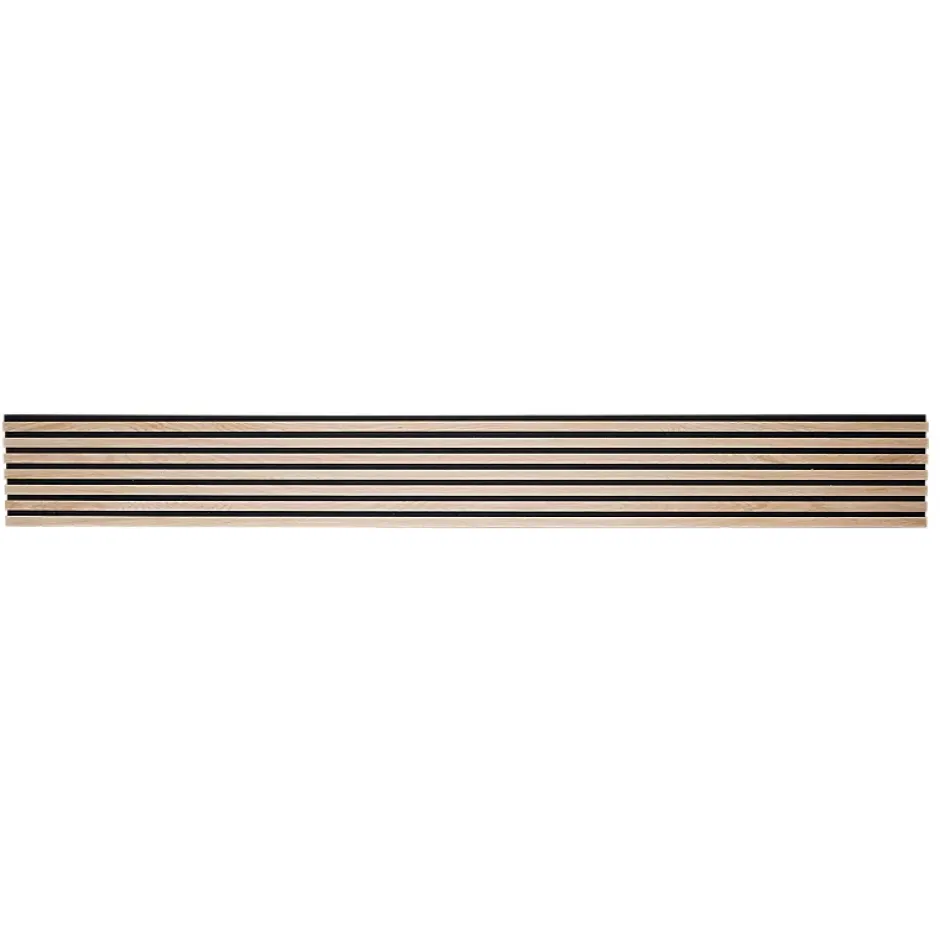 Lot de 2 Panneaux tasseaux bois 250 x 30 x 1,9 cm - décor chêne clair fond noir - 1,5m²-Decoon Discount