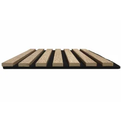 Decoon Lot de 5 Panneaux tasseaux bois 250 x 30 x 1,9 cm - décor chêne clair fond noir - 3,75m²