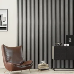 Decoon Lot de 4 Panneaux tasseaux bois 250 x 30 x 1,9 cm - alu/feutrine noir - 3m²